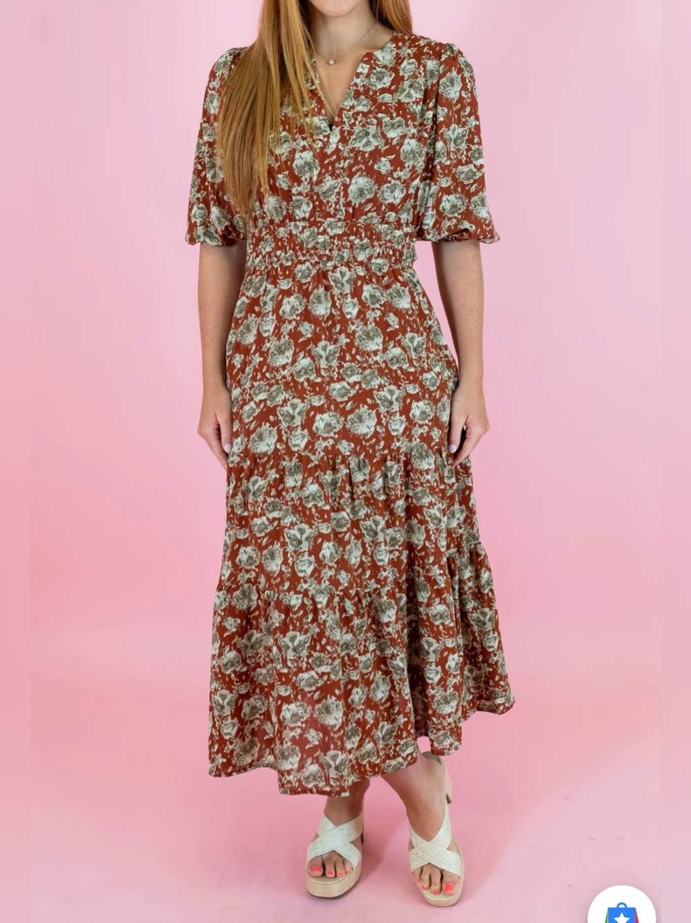 She + Sky Rust Dress